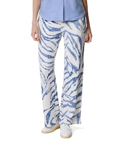 Wide leg allover print dames broek blauw