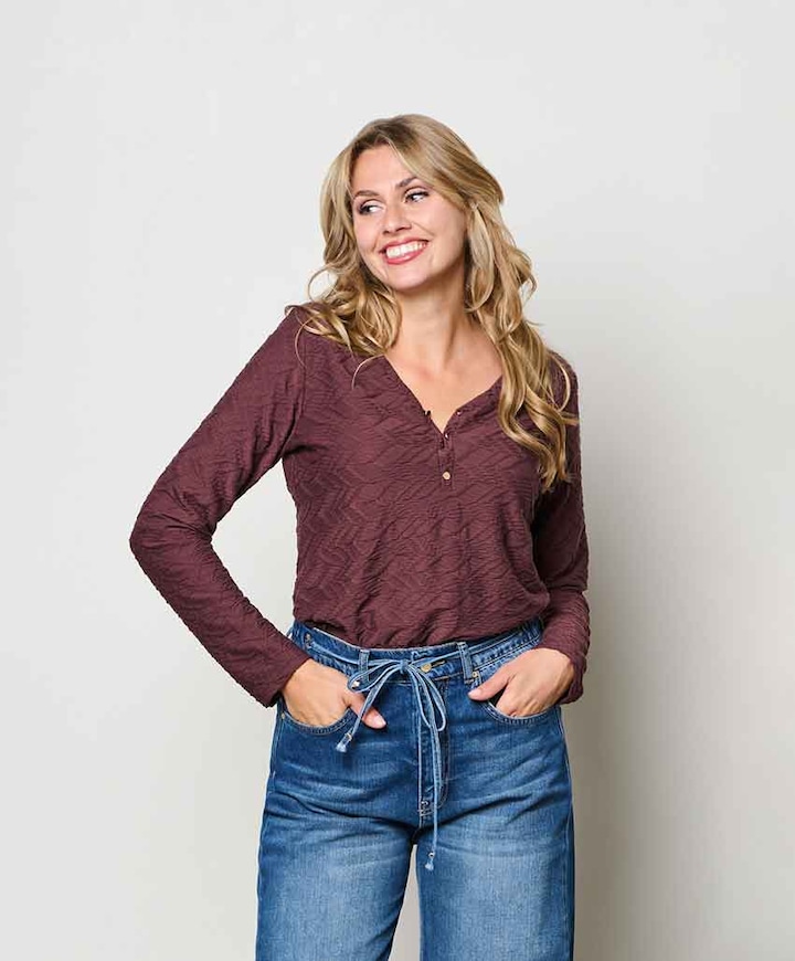 Dames longsleeve paars