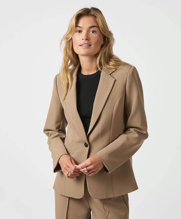 Dames blazer bruin