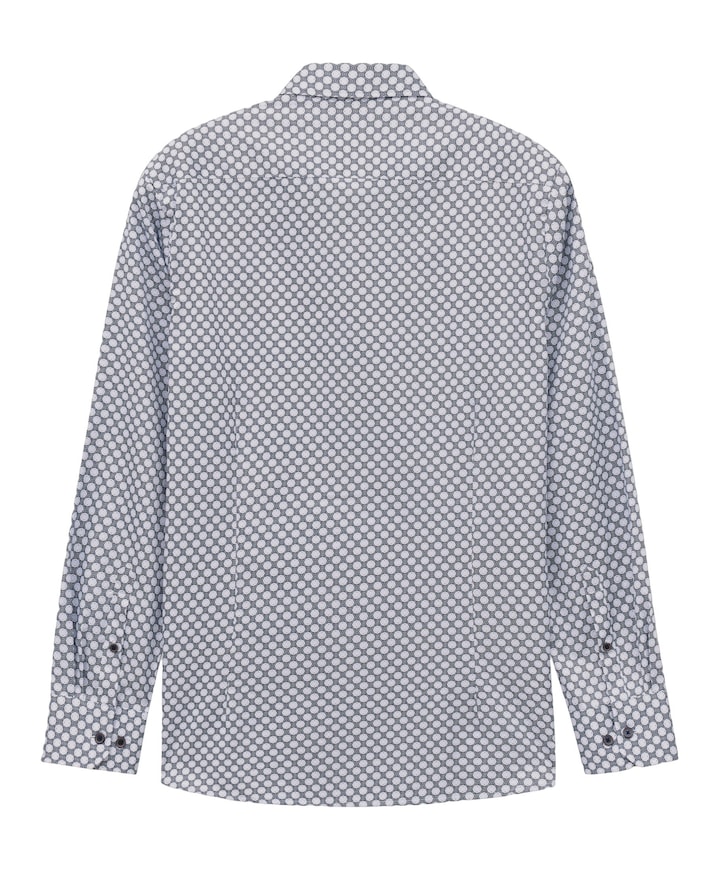 Heren overhemd lange mouw blauw