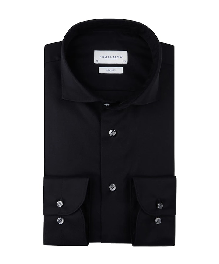 Heren overhemd lange mouw zwart