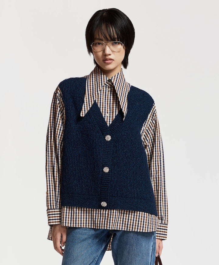 Dames blouse blauw