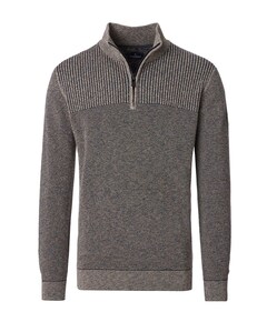 Heren trui met rits bruin