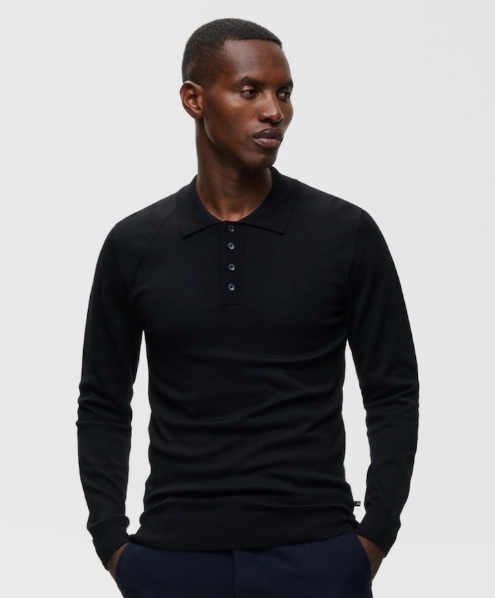 Heren polo zwart