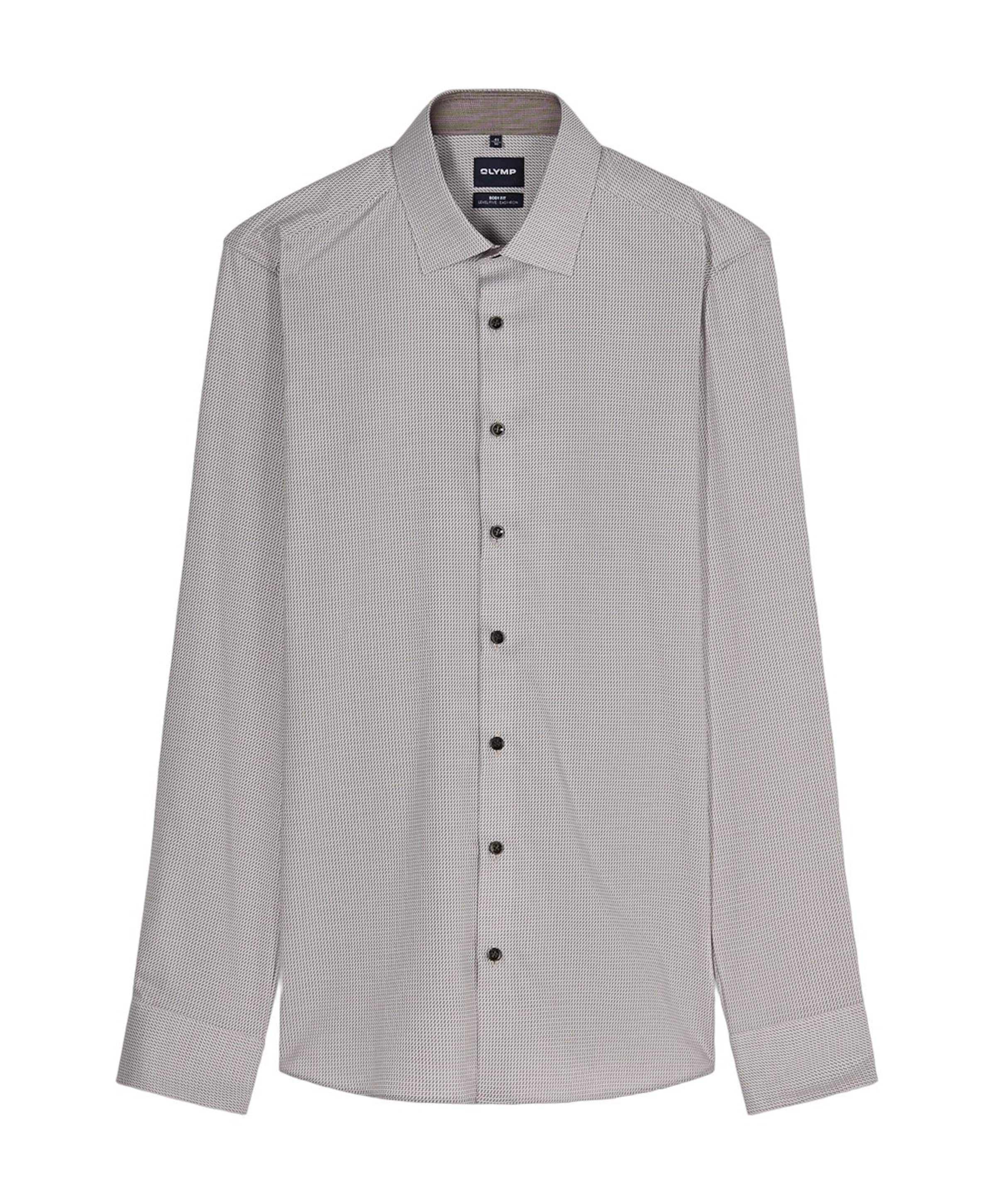 Heren overhemd lange mouw beige