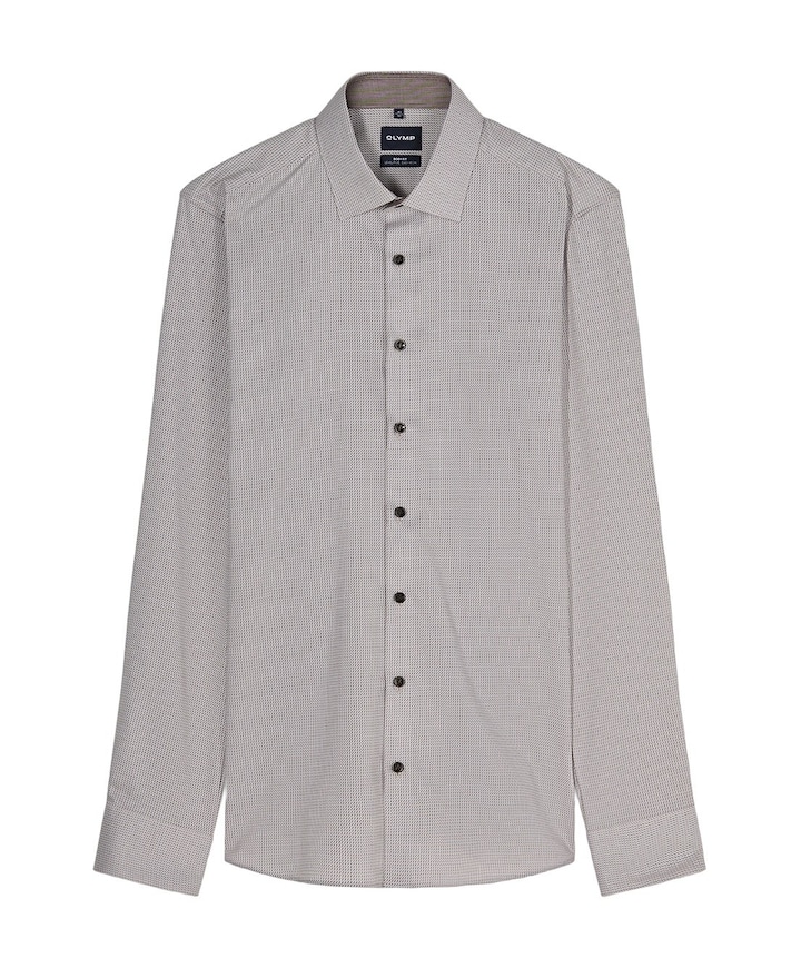 Heren overhemd lange mouw beige