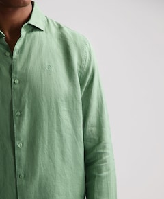 Heren overhemd lange mouw groen