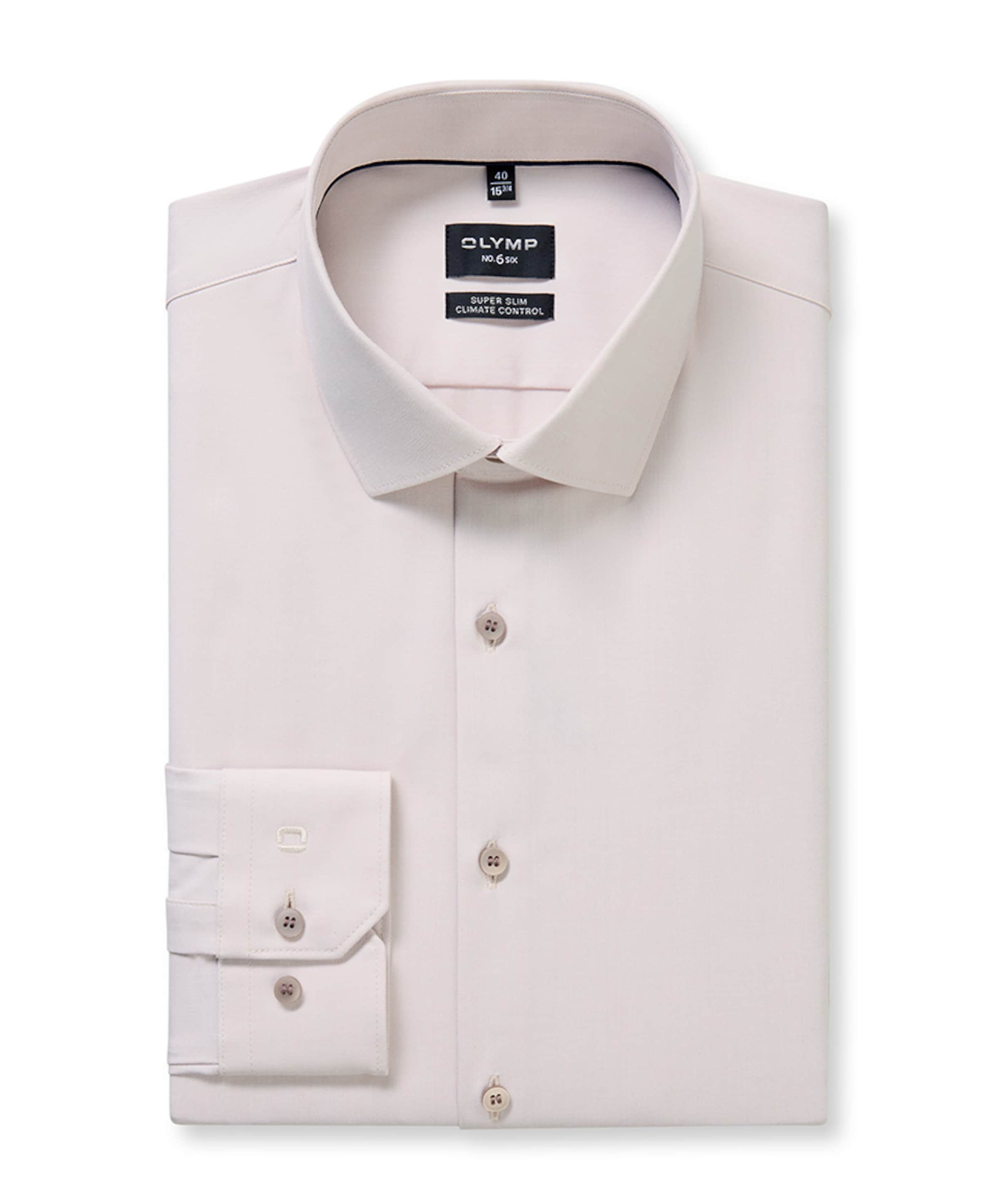 Heren overhemd lange mouw beige