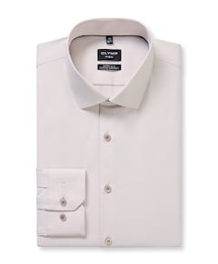 Heren overhemd lange mouw beige