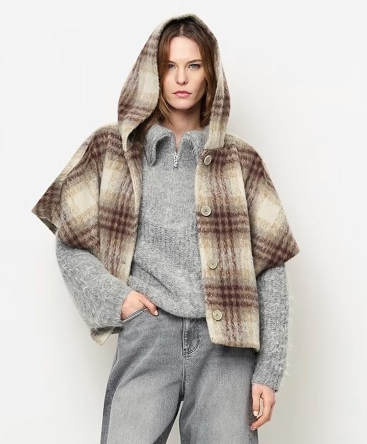 Dames cape ecru