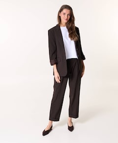 Fitted Pinstripe dames broek bruin