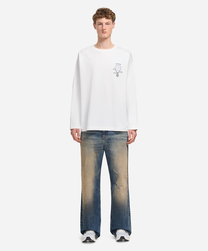 Heren longsleeve wit