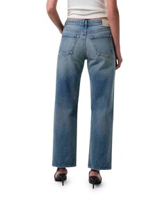 Lindz low rise easy straight jeans blauw