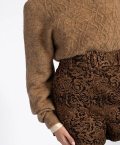 LANO JACQUARD PES 547 dames korte broek bruin