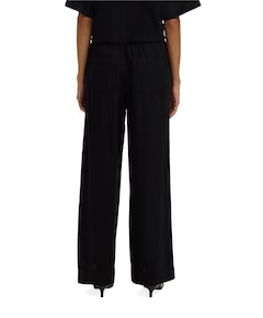 SLFLUISA MW WIDE LINEN BLEND  dames broek zwart