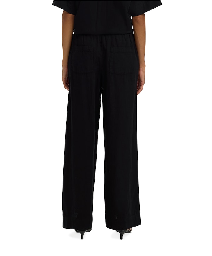 SLFLUISA MW WIDE LINEN BLEND  dames broek zwart