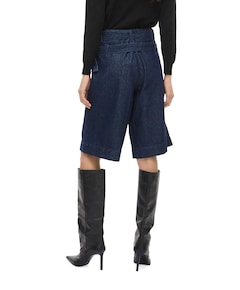 VIADONA HW BELTED DENIM SHORTS dames korte broek blauw