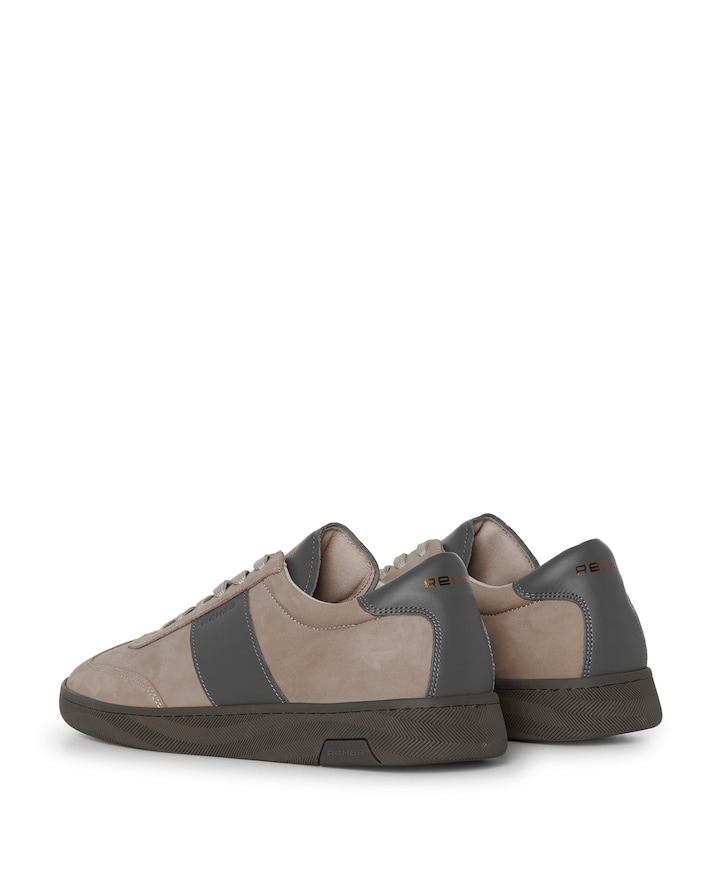 ZACK NUB LTHR heren sneakers beige