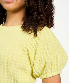 Meisjes blouse korte mouw geel
