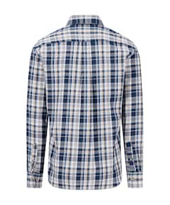 Heren overhemd lange mouw blauw