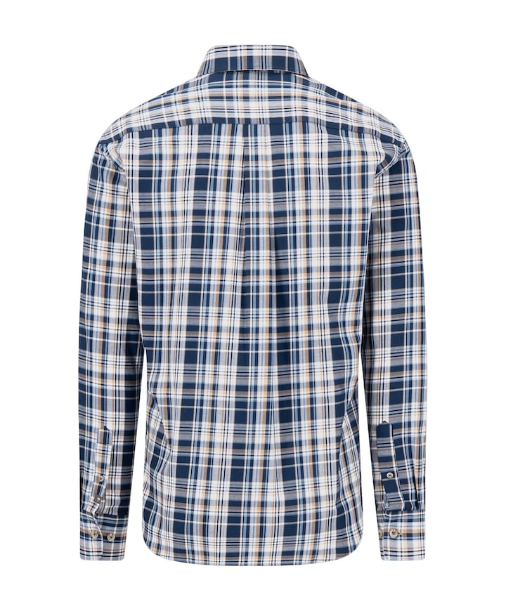 Heren overhemd lange mouw blauw