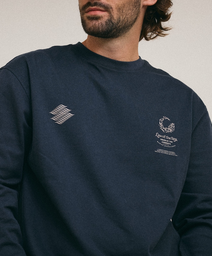 Heren longsleeve blauw