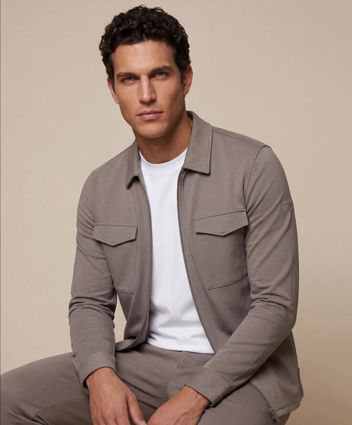 Heren overshirt beige