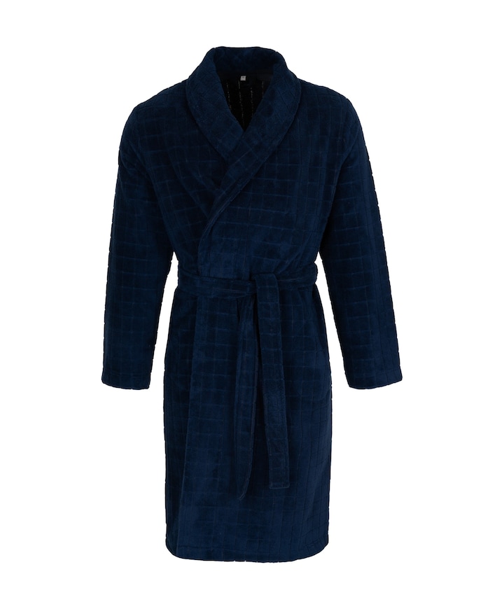 Heren ochtendjas blauw