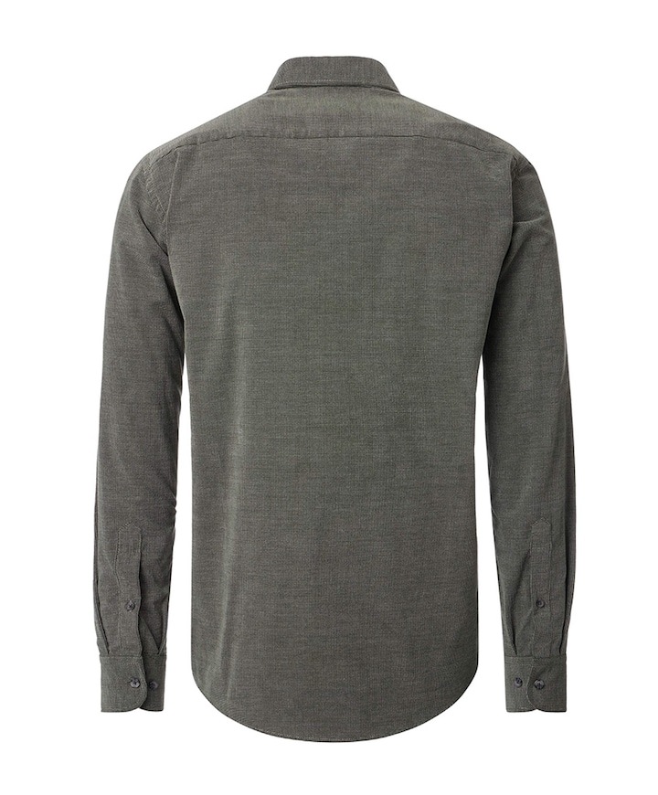 Heren overhemd lange mouw groen