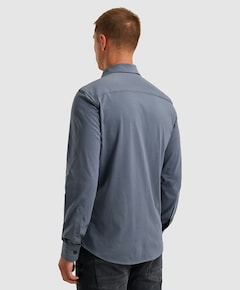 Heren overhemd lange mouw blauw