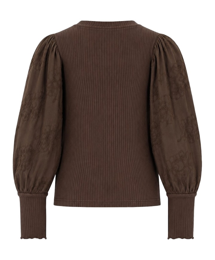 Meisjes longsleeve bruin