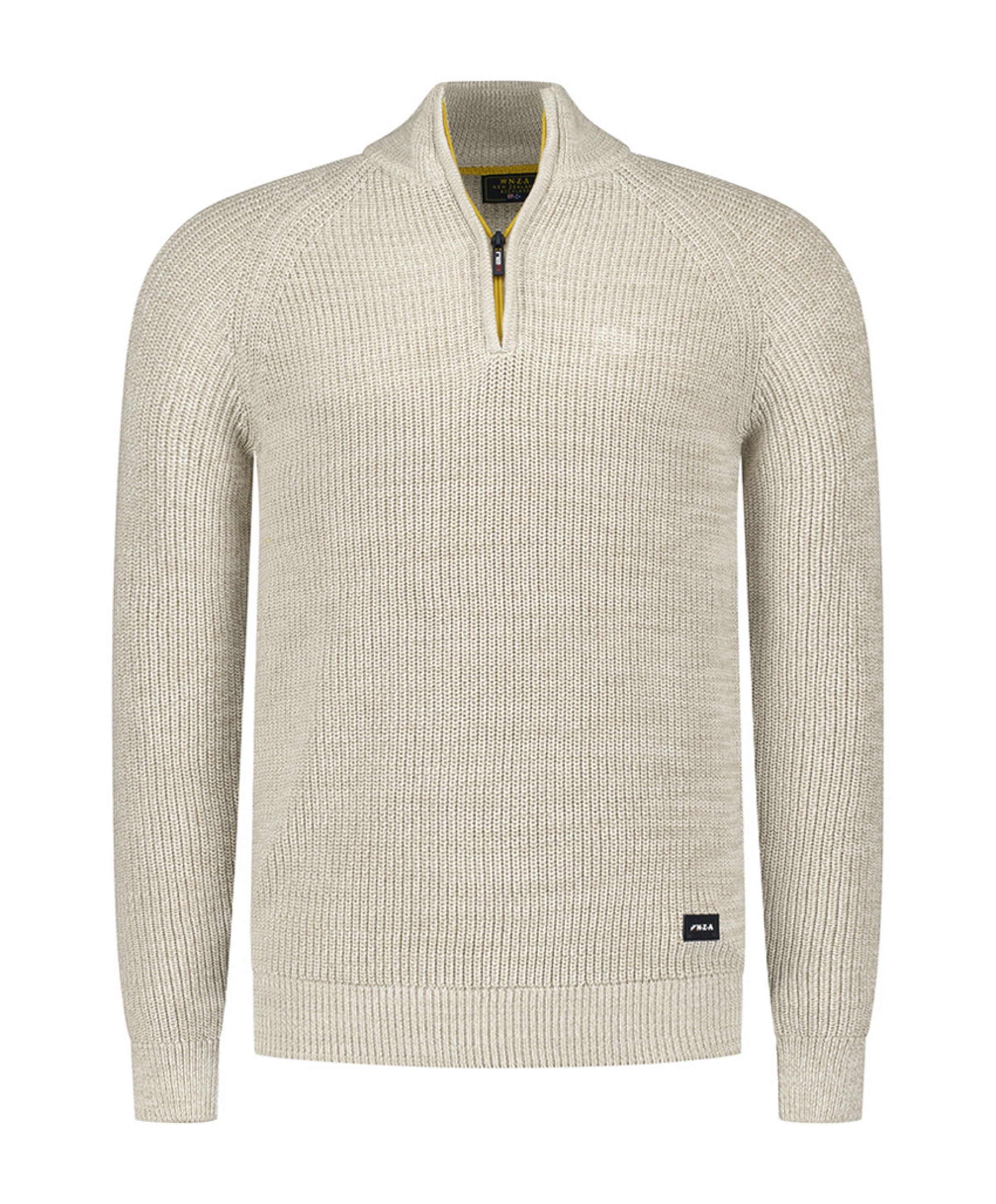 Heren trui met rits beige