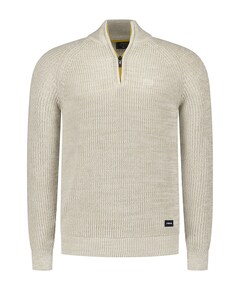 Heren trui met rits beige