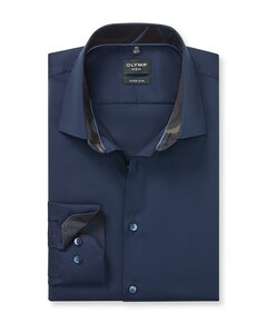 Heren overhemd lange mouw blauw