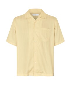 Heren overhemd korte mouw geel
