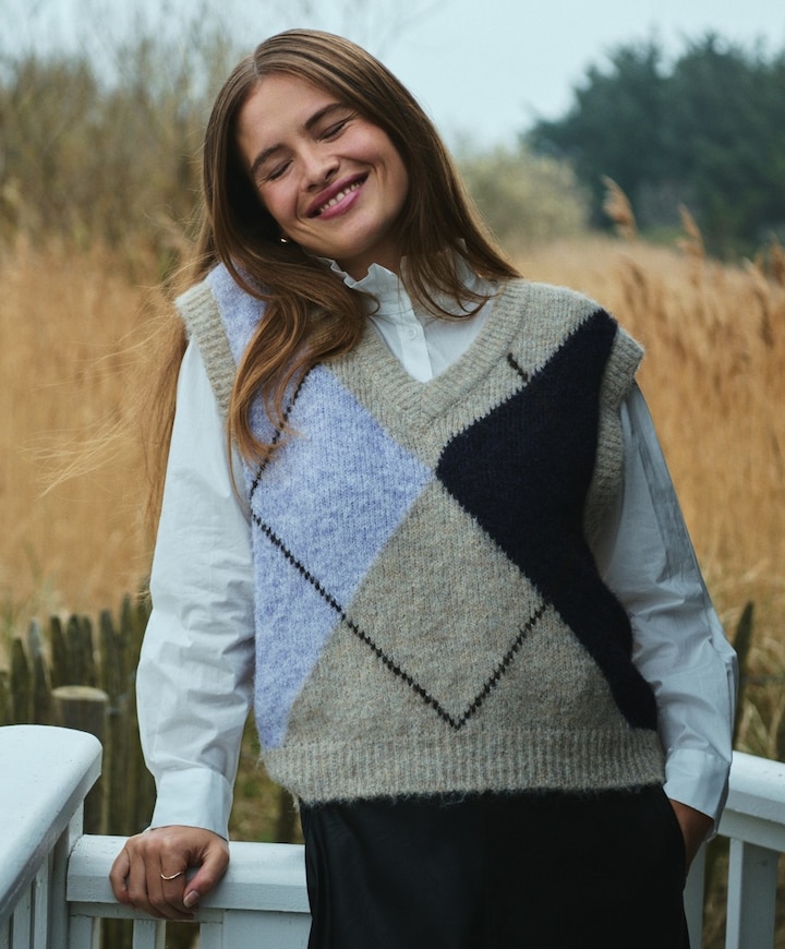 Dames gilet beige