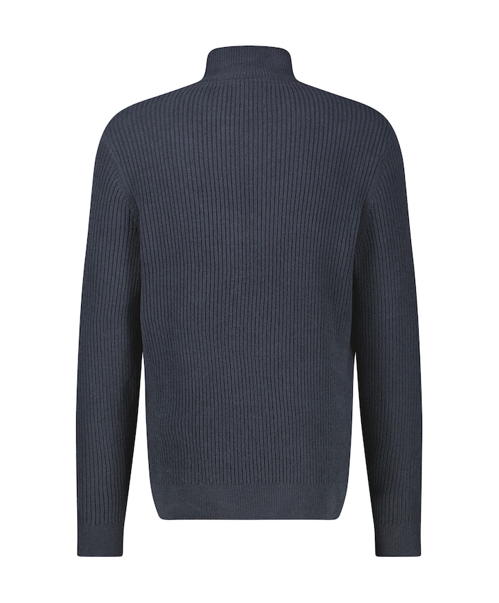 Heren trui met rits blauw