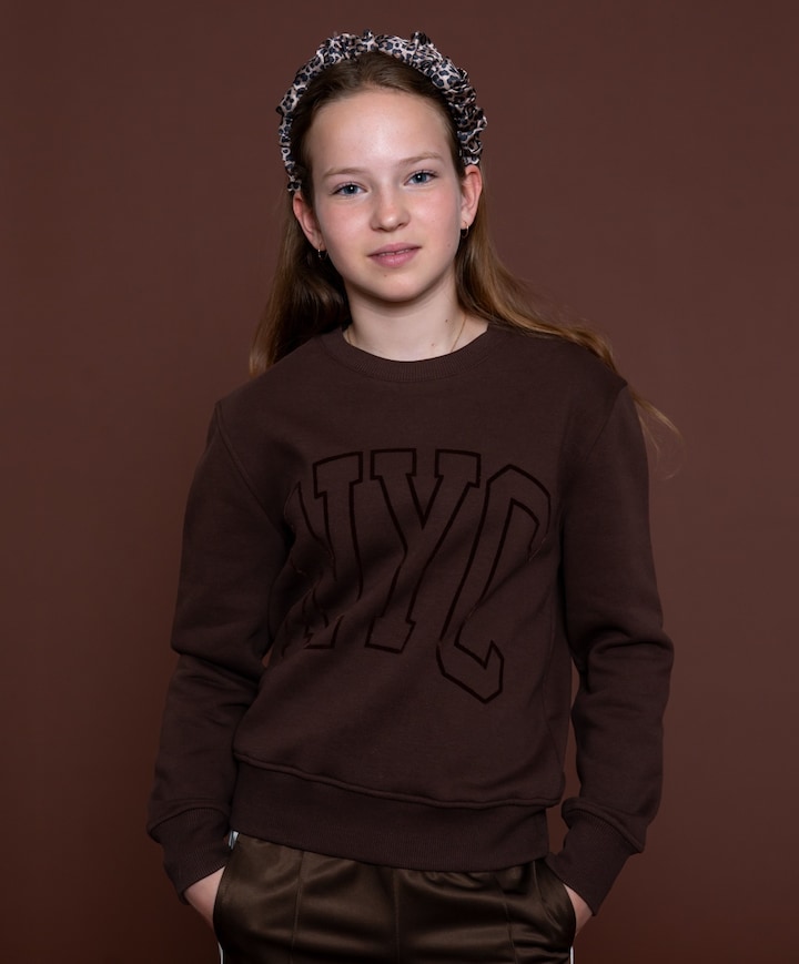 Meisjes sweater bruin