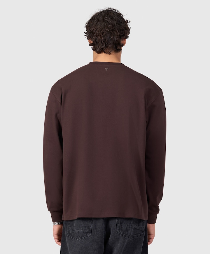 Heren longsleeve bruin