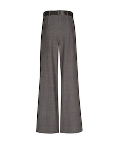 Viscose mix-geruit-plooi dames pantalon bruin