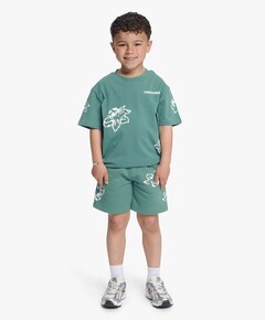Initial flower jongens korte broek groen