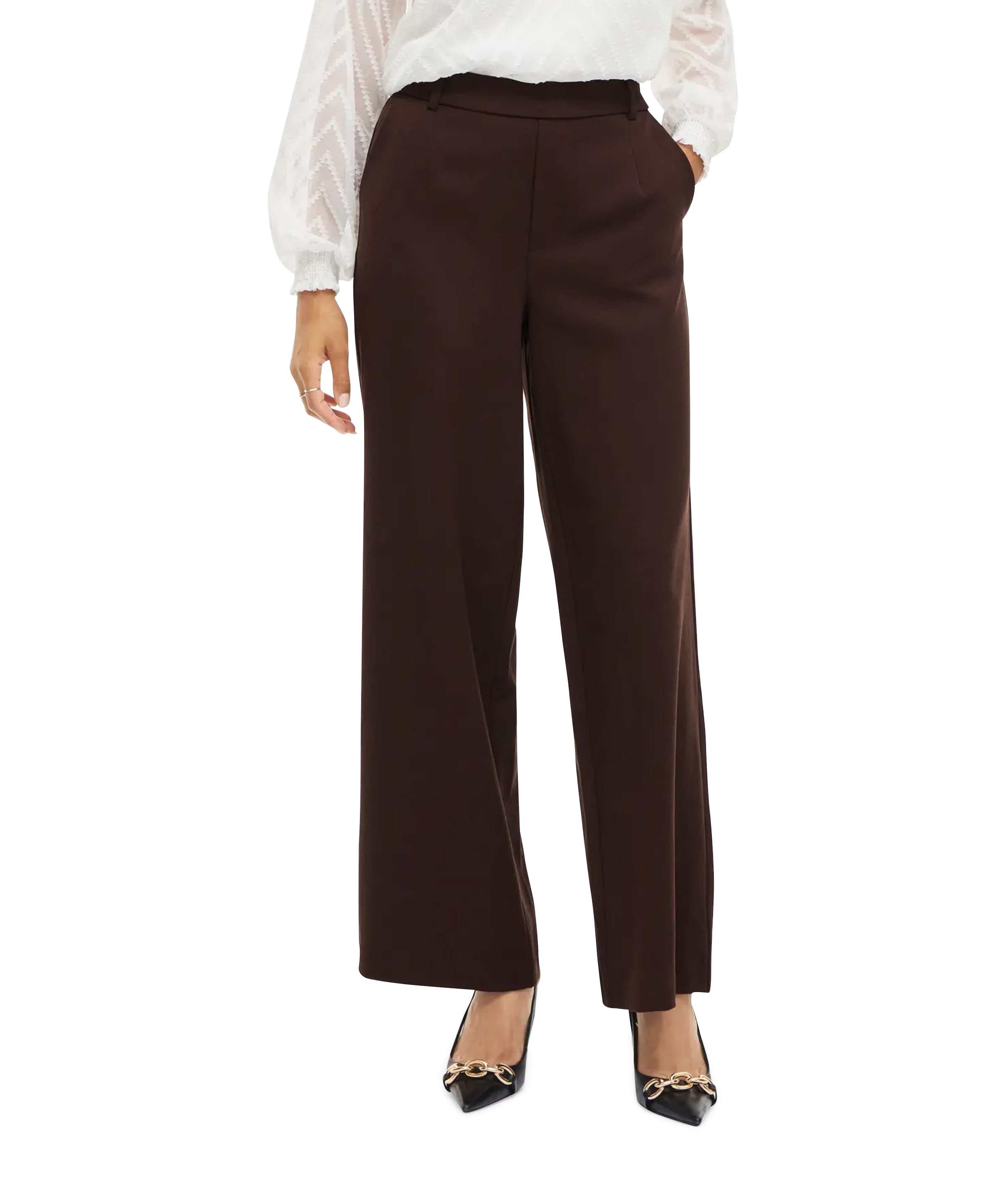VIVARONE HW WIDE - NOOS dames broek bruin