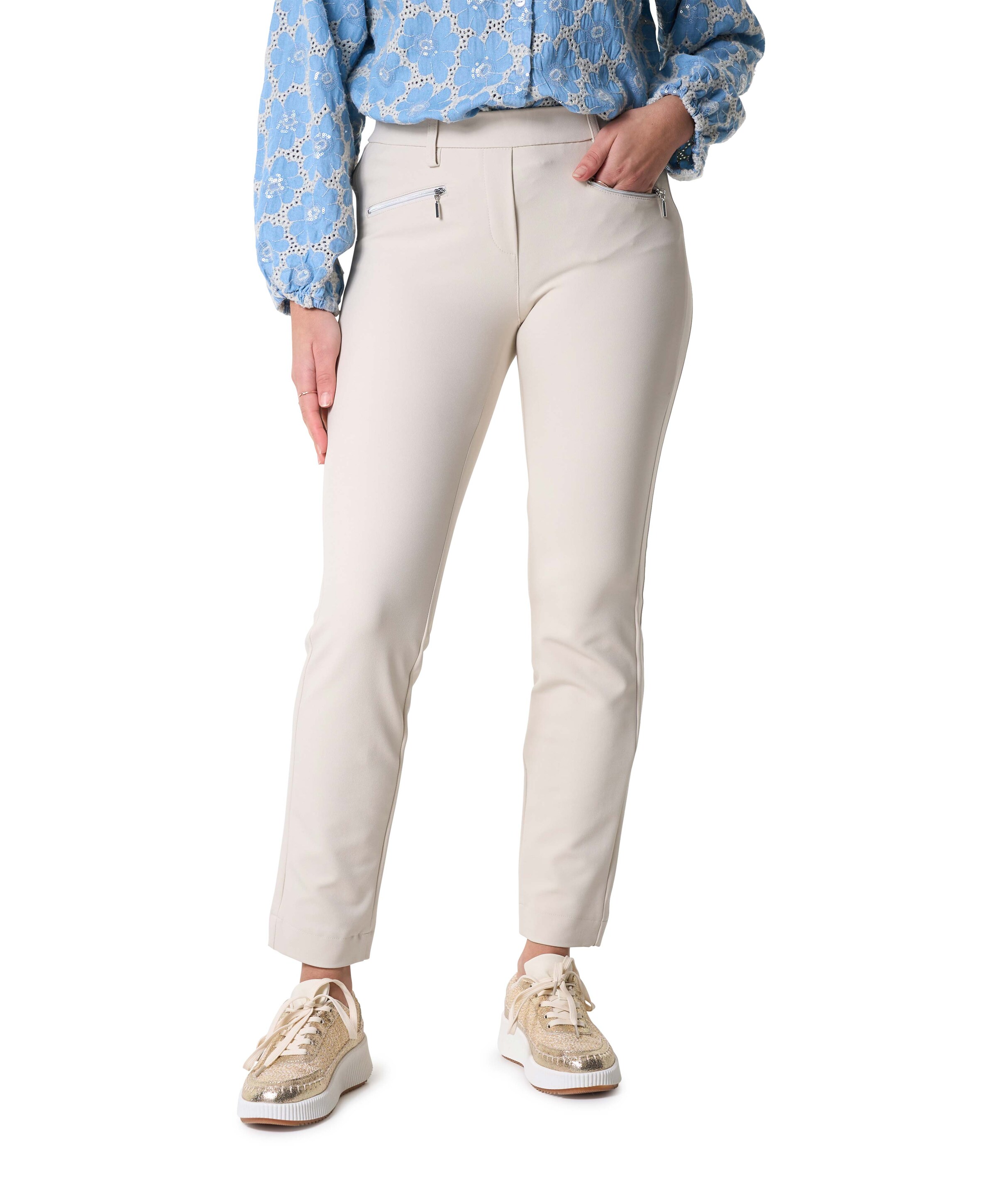 Pull On Slim broek beige