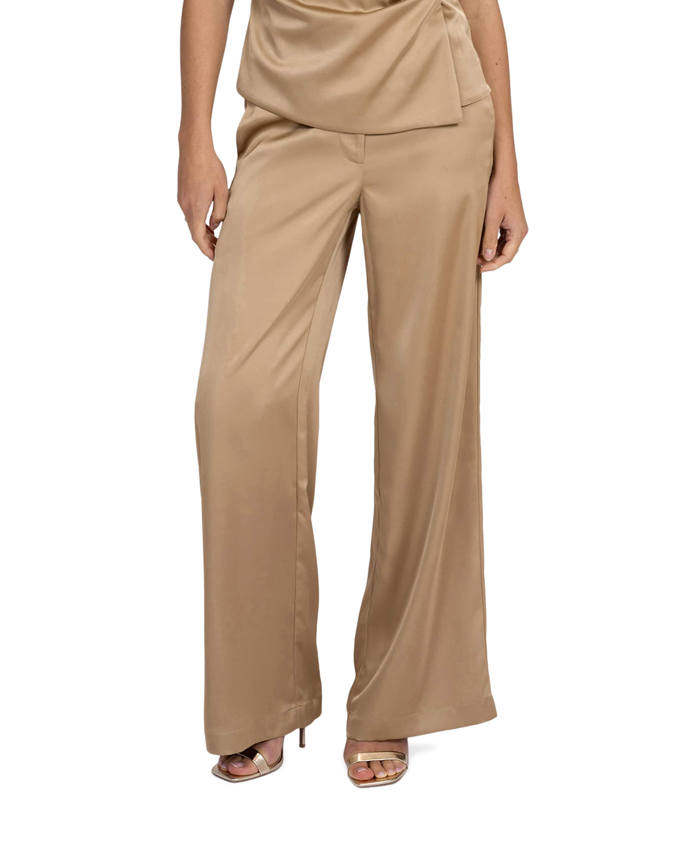 Ribe dames broek beige