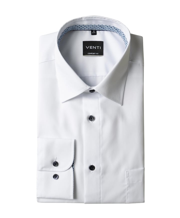 Heren overhemd lange mouw wit