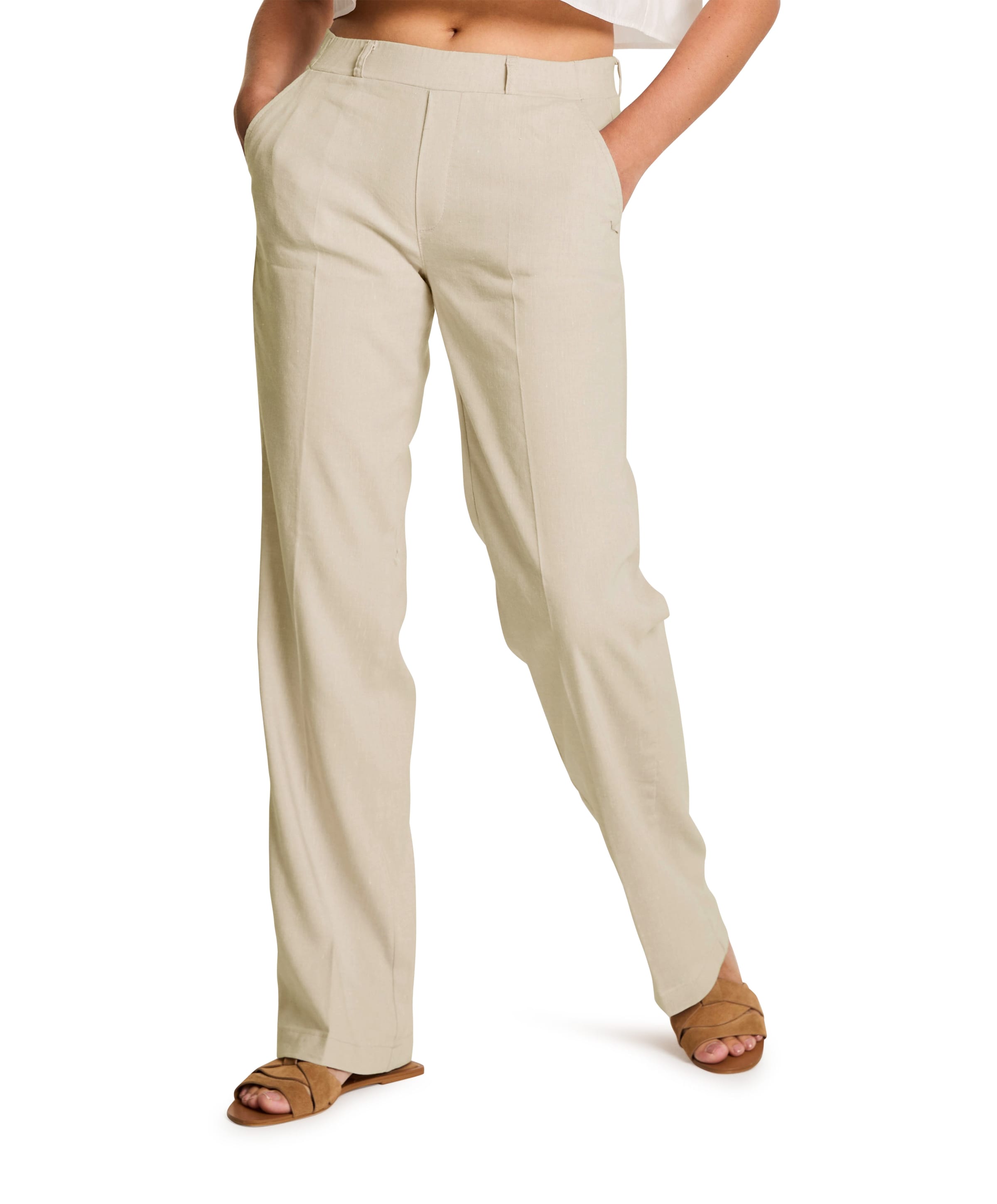 Hannah - Flowy Linen - 704 - Summer dames broek groen