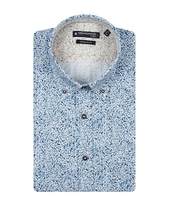 Heren overhemd lange mouw blauw