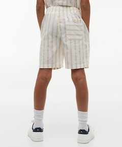 RELAXED LINEN BLEND STRIPE jongens korte broek beige