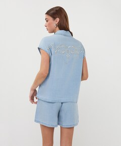 Dames blouse blauw