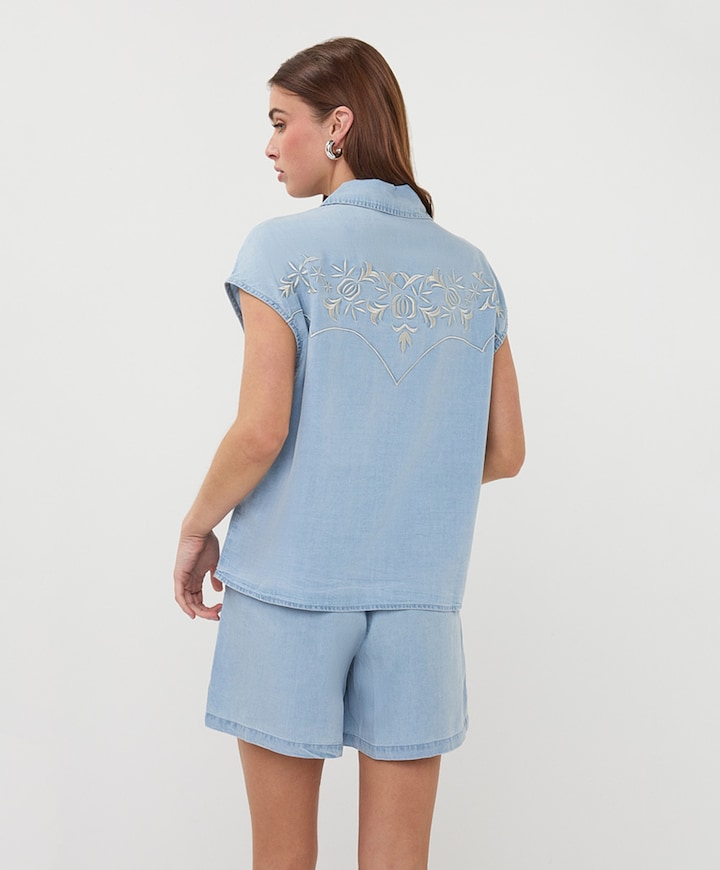 Dames blouse blauw